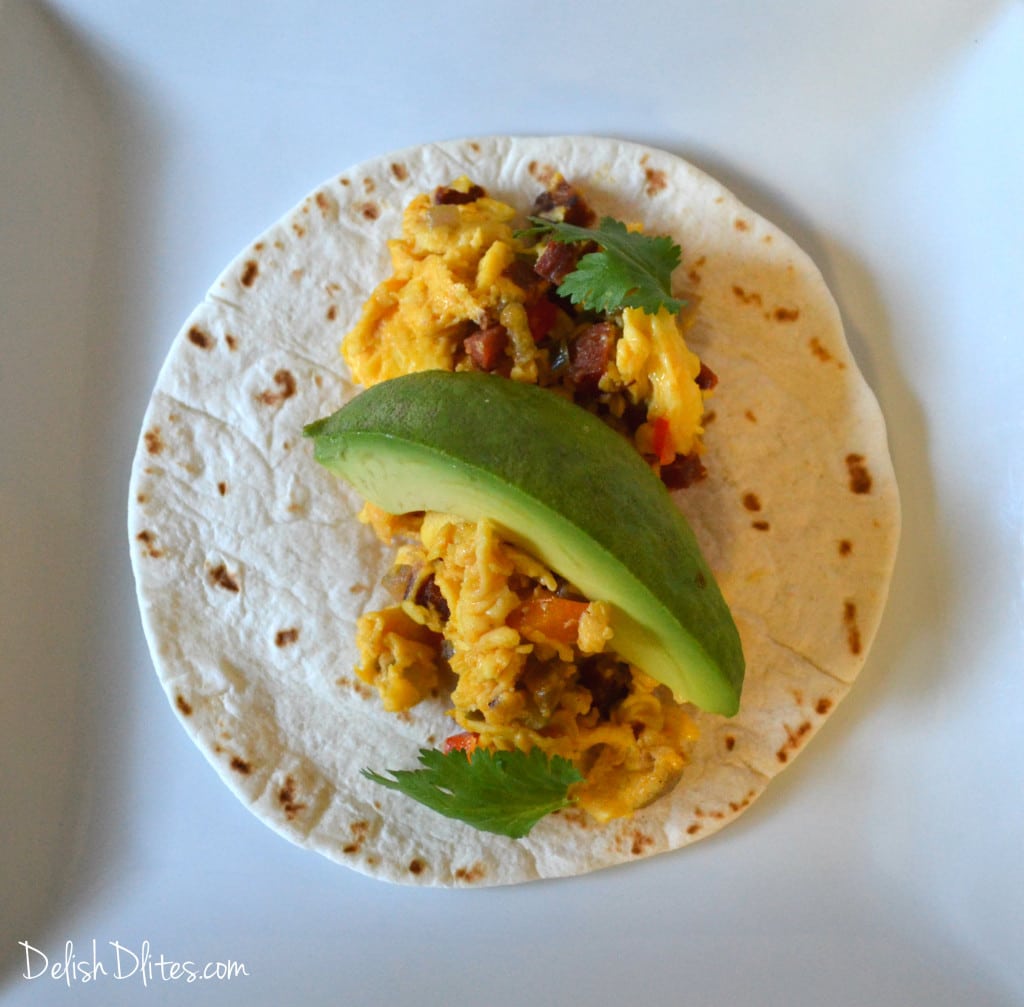 Tex-Mex Chorizo and Egg Breakfast Tacos | Delish D'Lites