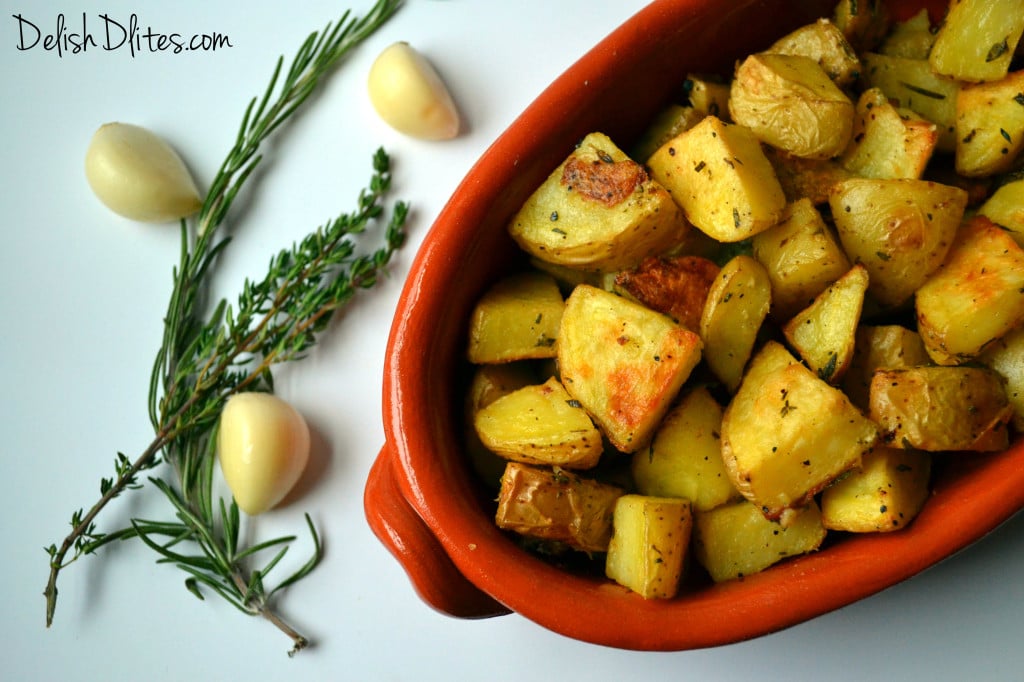 Roasted Garlic, Rosemary & Thyme Potatoes | Delish D'Lites