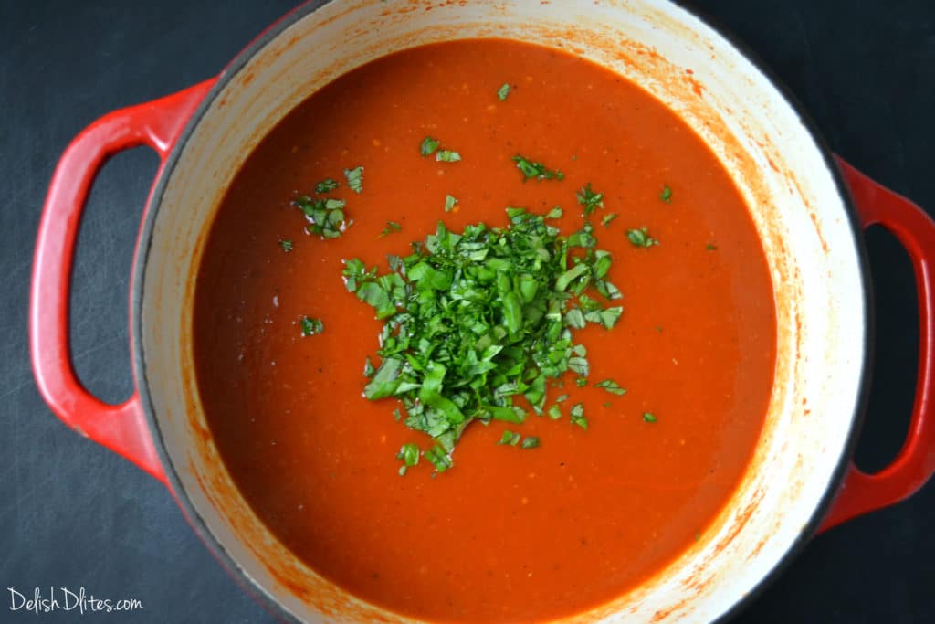 Creamy Tomato Basil Soup | Delish D'Lites