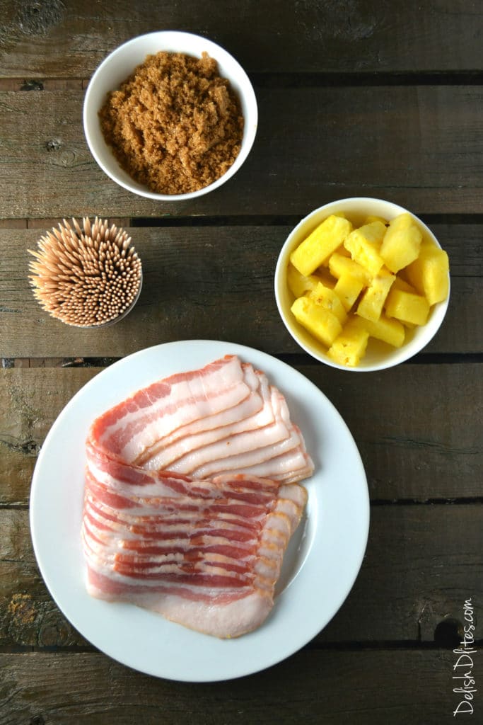 Bacon Wrapped Pineapple Bites | Delish D'Lites