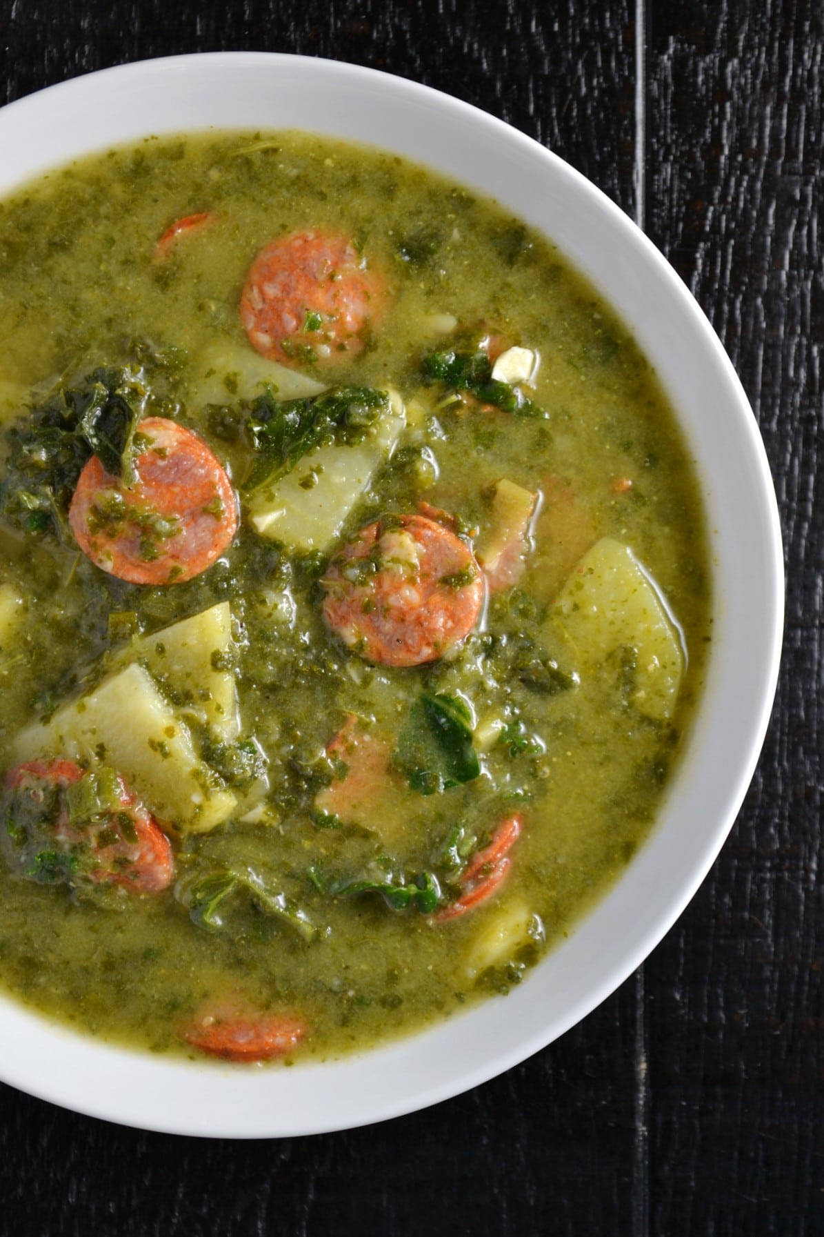 Caldo Verde (Portuguese Kale & Potato Soup) - Delish D'Lites