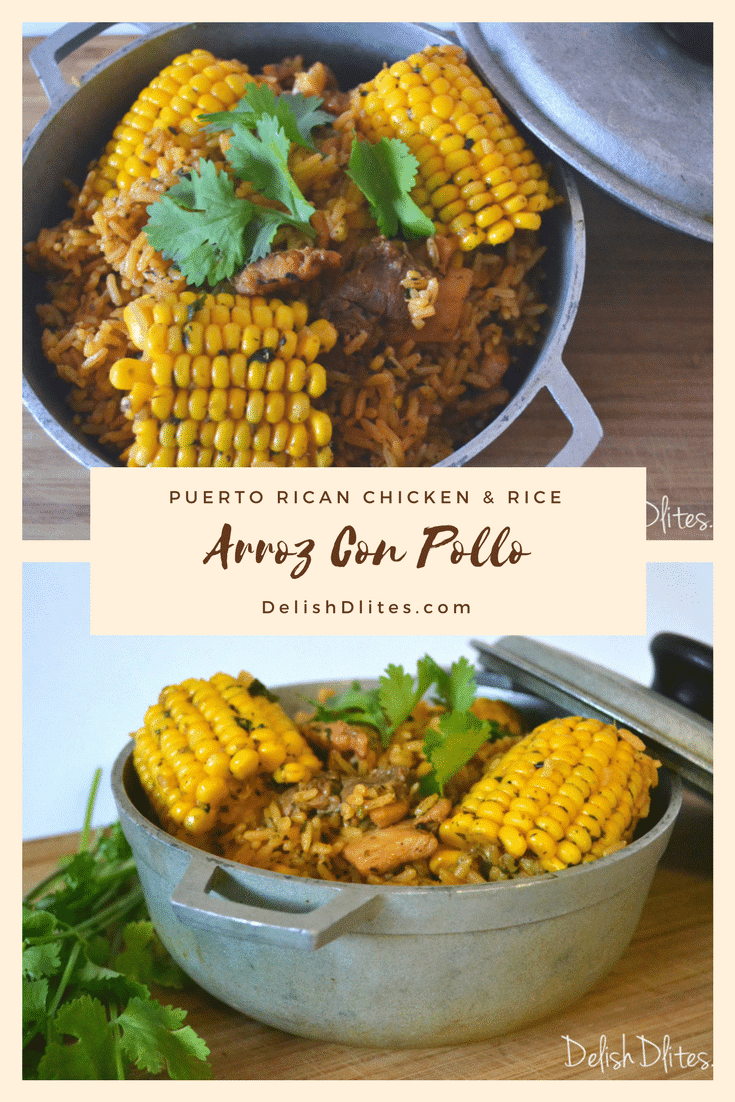 Arroz Con Pollo (Puerto Rican Chicken & Rice) - Delish D'Lites