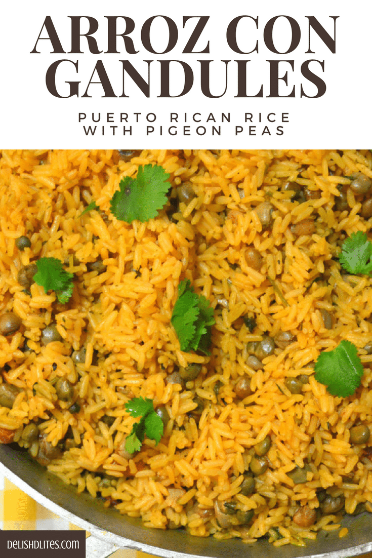 Arroz Con Gandules (Puerto Rican Rice with Pigeon Peas) - Delish D'Lites