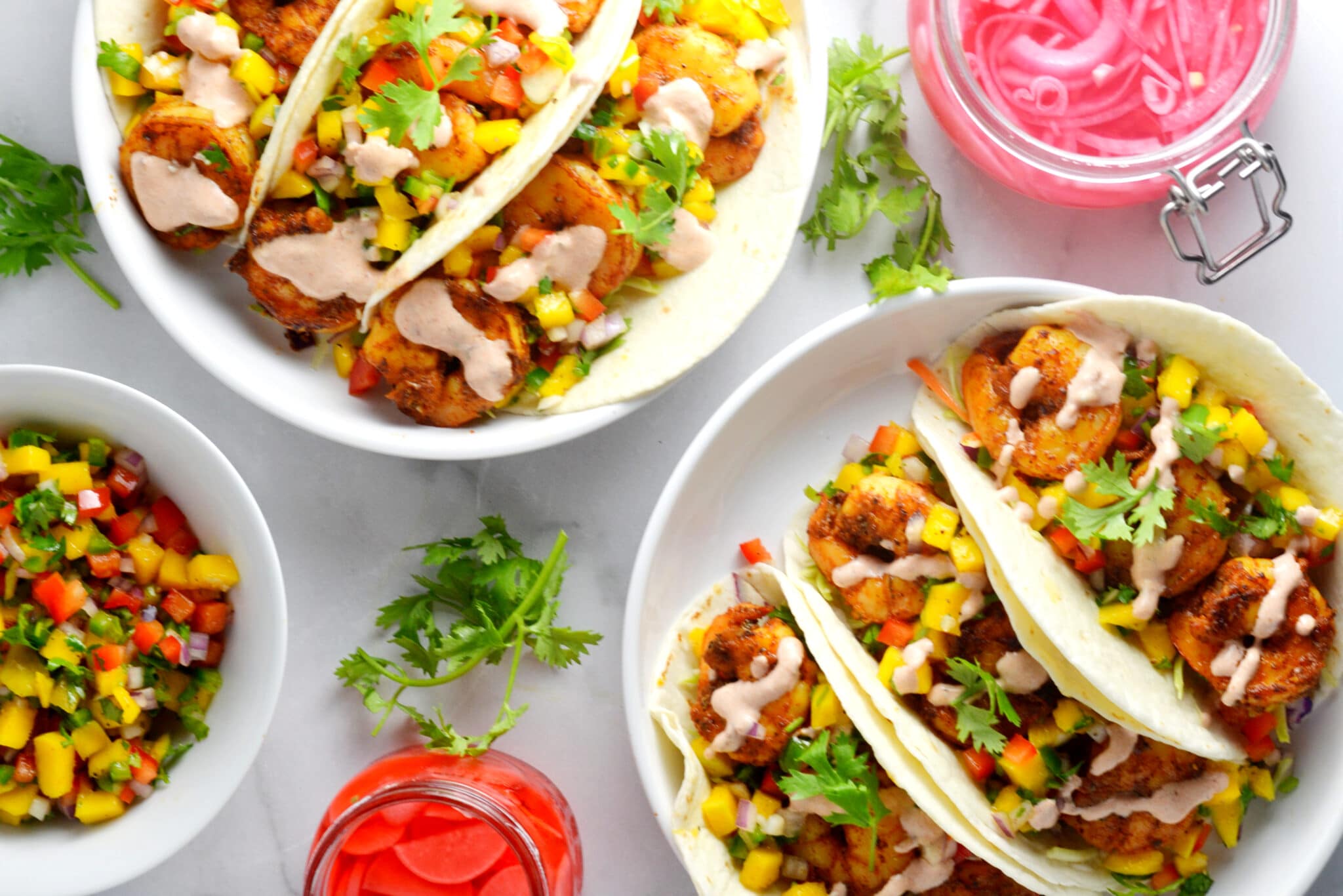 Grilled Shrimp Tacos with Mango Salsa - Delish D'Lites