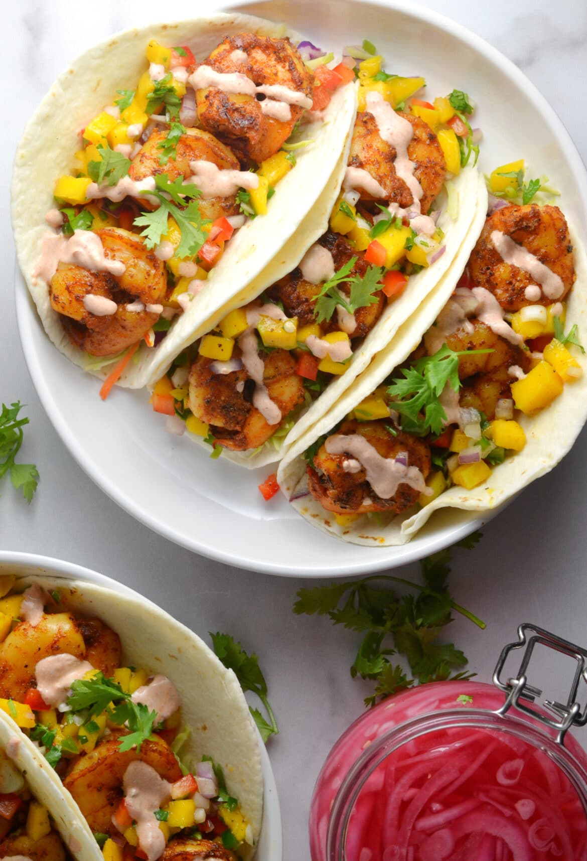 Grilled Shrimp Tacos with Mango Salsa - Delish D'Lites